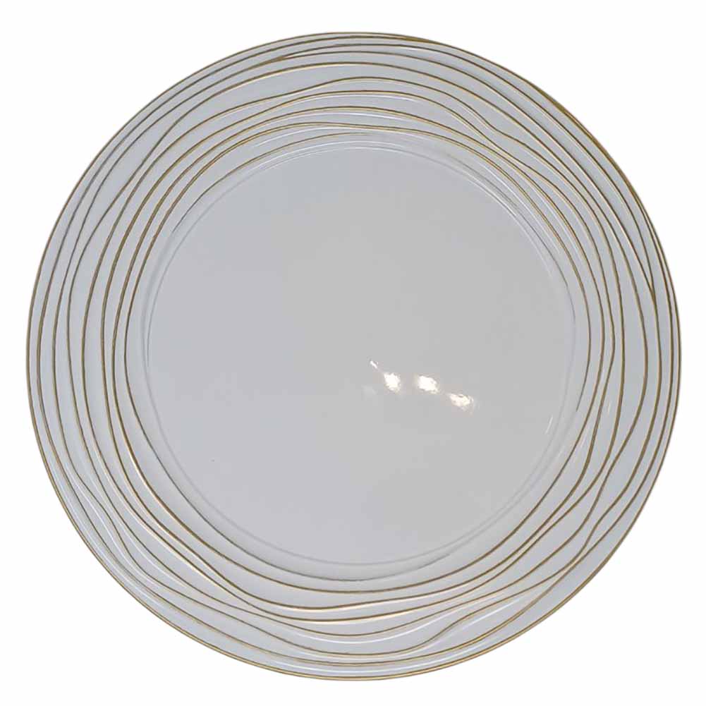 Sottopiatto bianco con bordo a fili Oro 33 cm 1