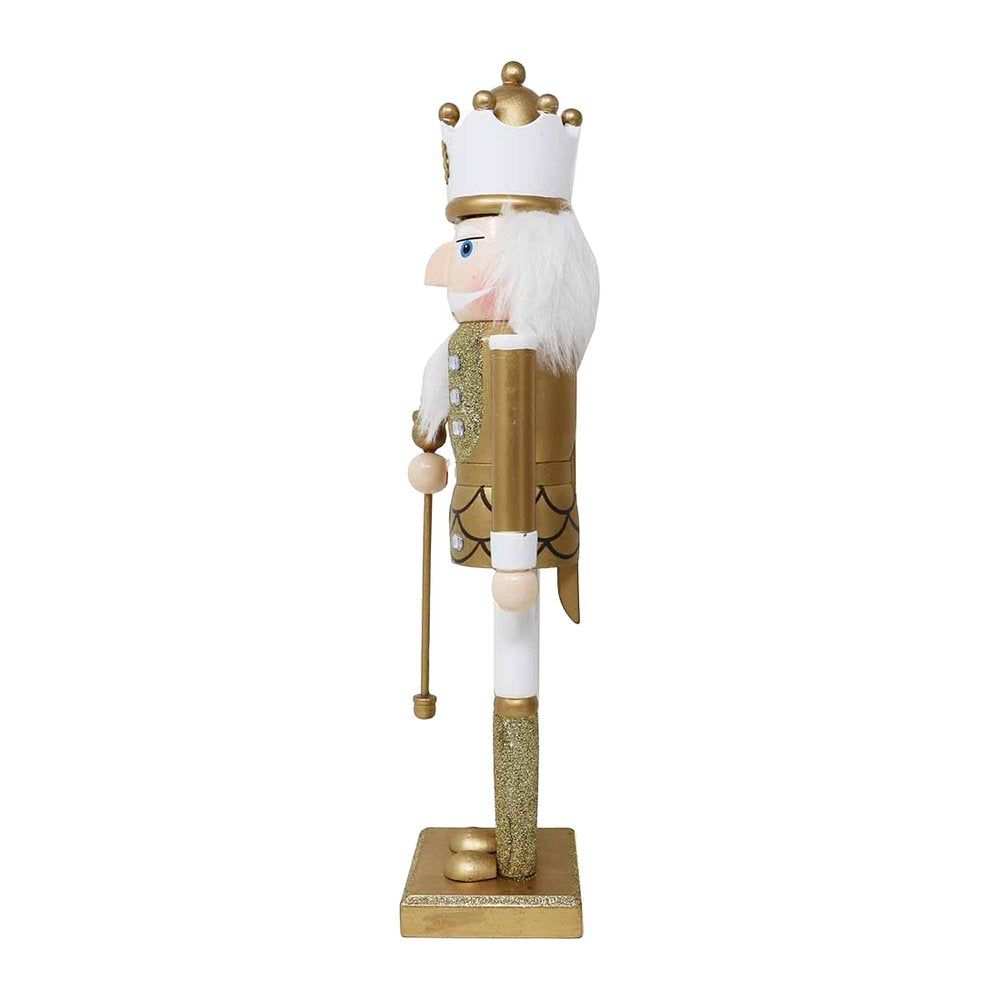 Soldatino schiaccianoci in legno bianco e oro We Love Christmas 38 cm assortito 6