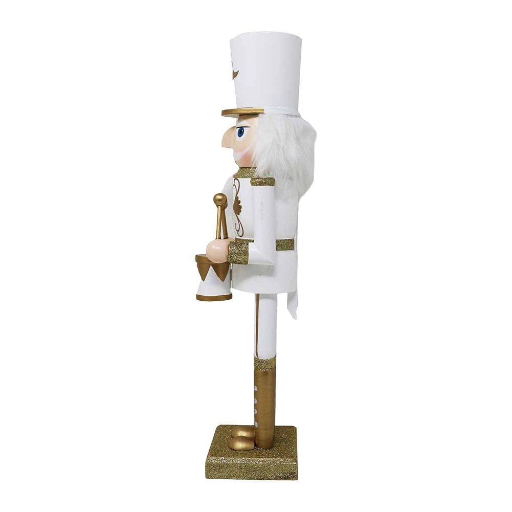Soldatino schiaccianoci in legno bianco e oro We Love Christmas 38 cm assortito 11
