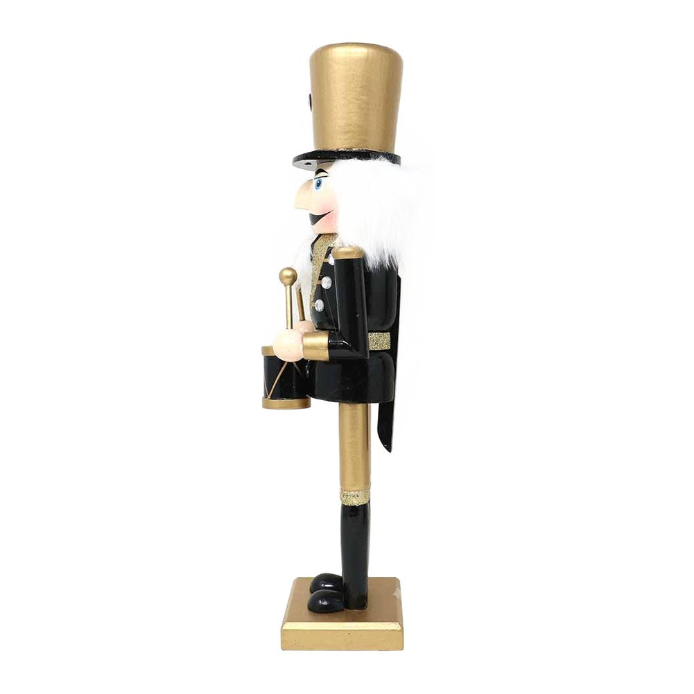 Soldatino schiaccianoci in legno nero e oro We Love Christmas 30 cm assortito 4