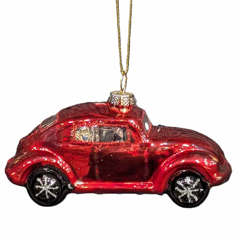 Formina in vetro macchinina rossa 11,5cm 1