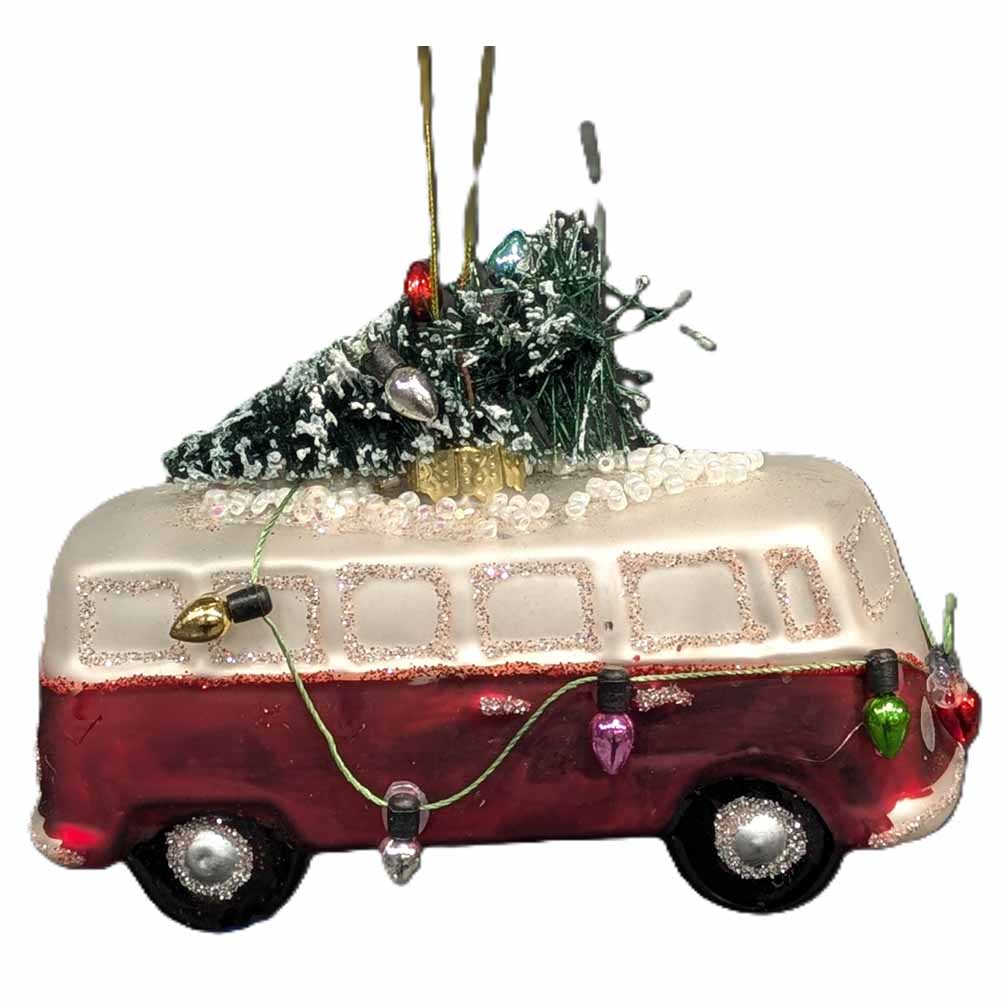 Formina in vetro Minivan con albero 11cm 1