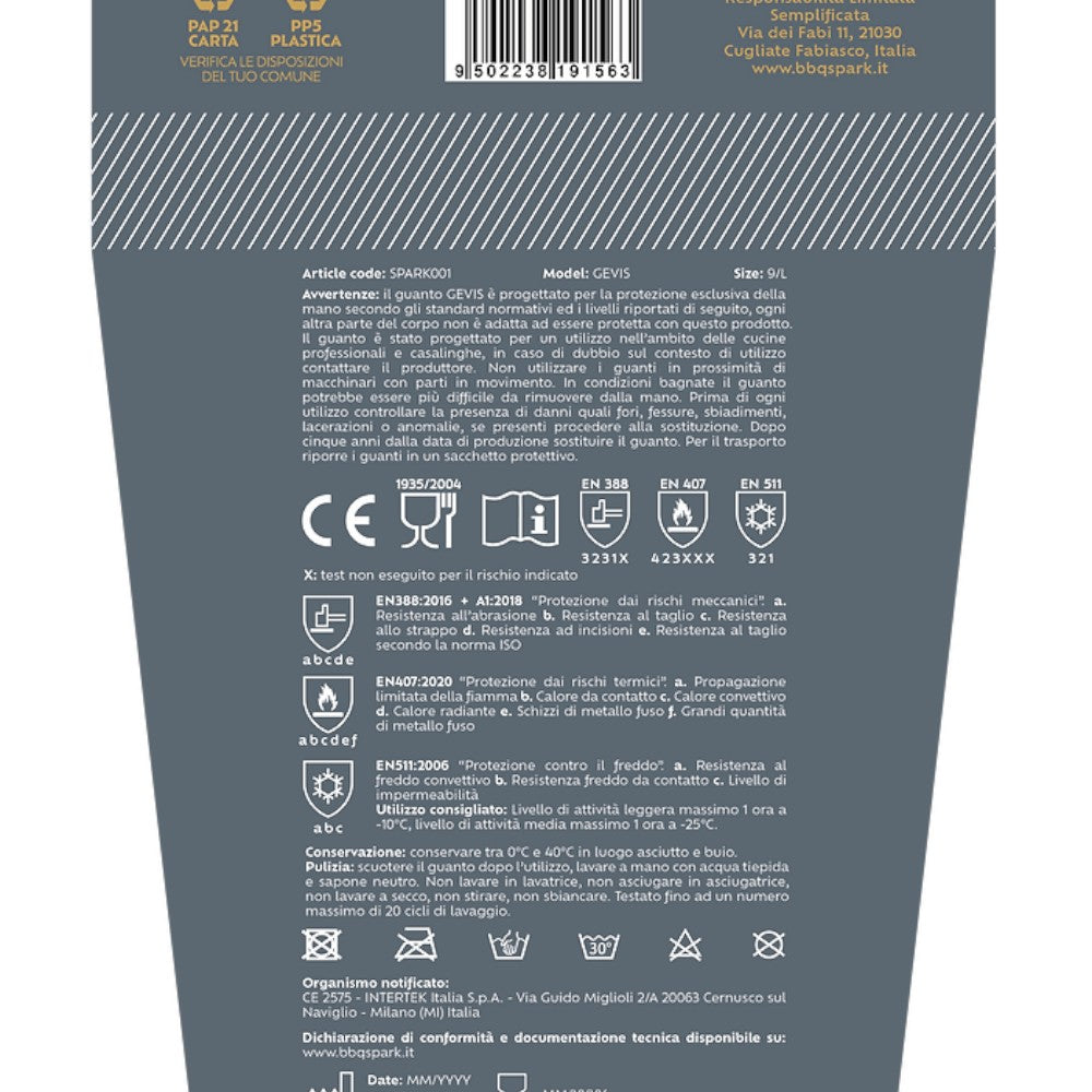 Guanti termici per barbecue Gevis Spark M 4