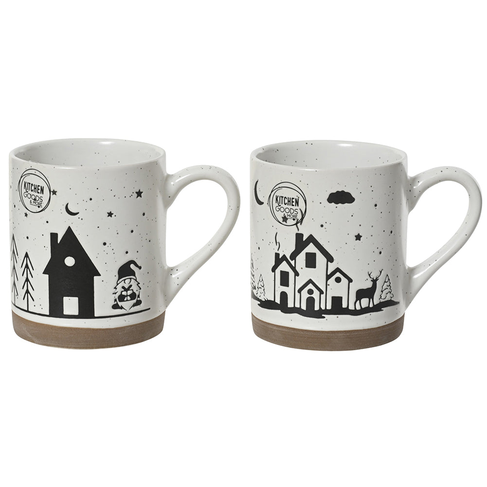 Tazza mug con paesaggio natalizio nero 1 pezzo