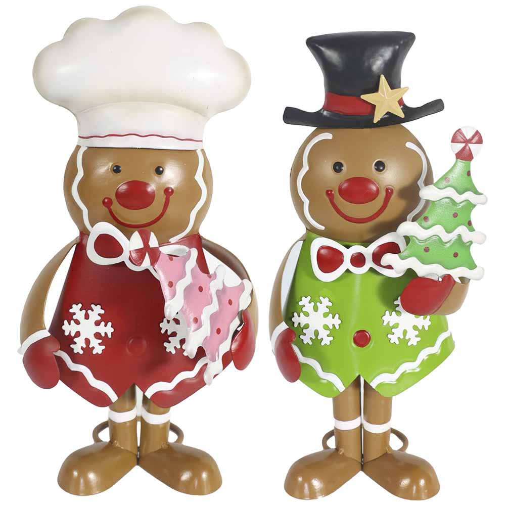 Gingerbread in metallo con albero di Natale 30cm 1 pezzo