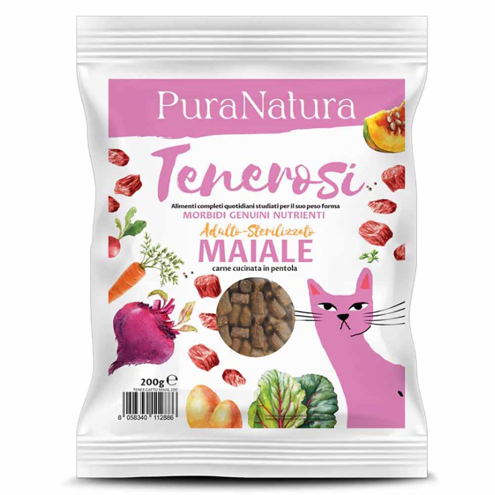 Alimento umido per gatto Tenerosi al maiale 200g