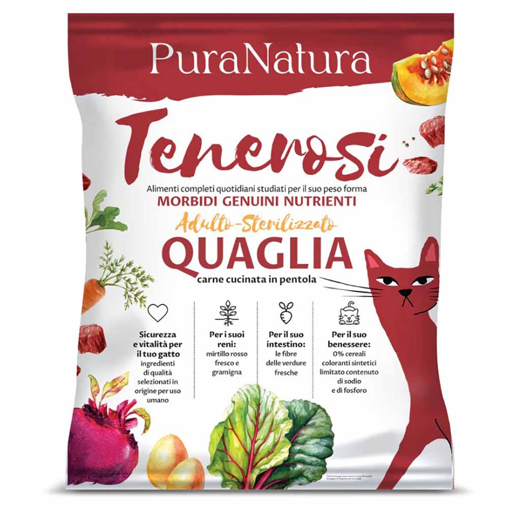 Alimento umido per gatto Tenerosi alla quaglia 800g