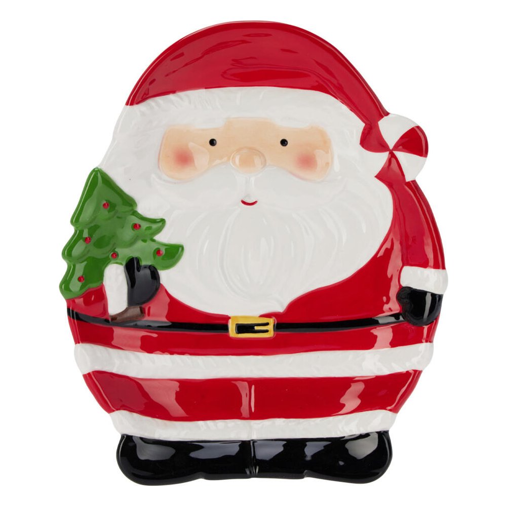 Piatto in dolomite Babbo Natale e Mamma Natale in rilievo 26,5x22 cm – 1 pezzo, soggetto assortito 2