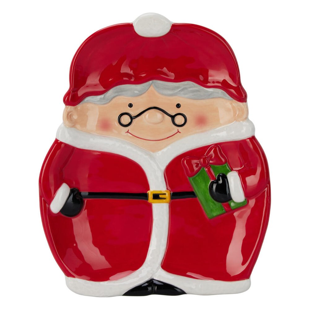 Piatto in dolomite Babbo Natale e Mamma Natale in rilievo 26,5x22 cm – 1 pezzo, soggetto assortito 3