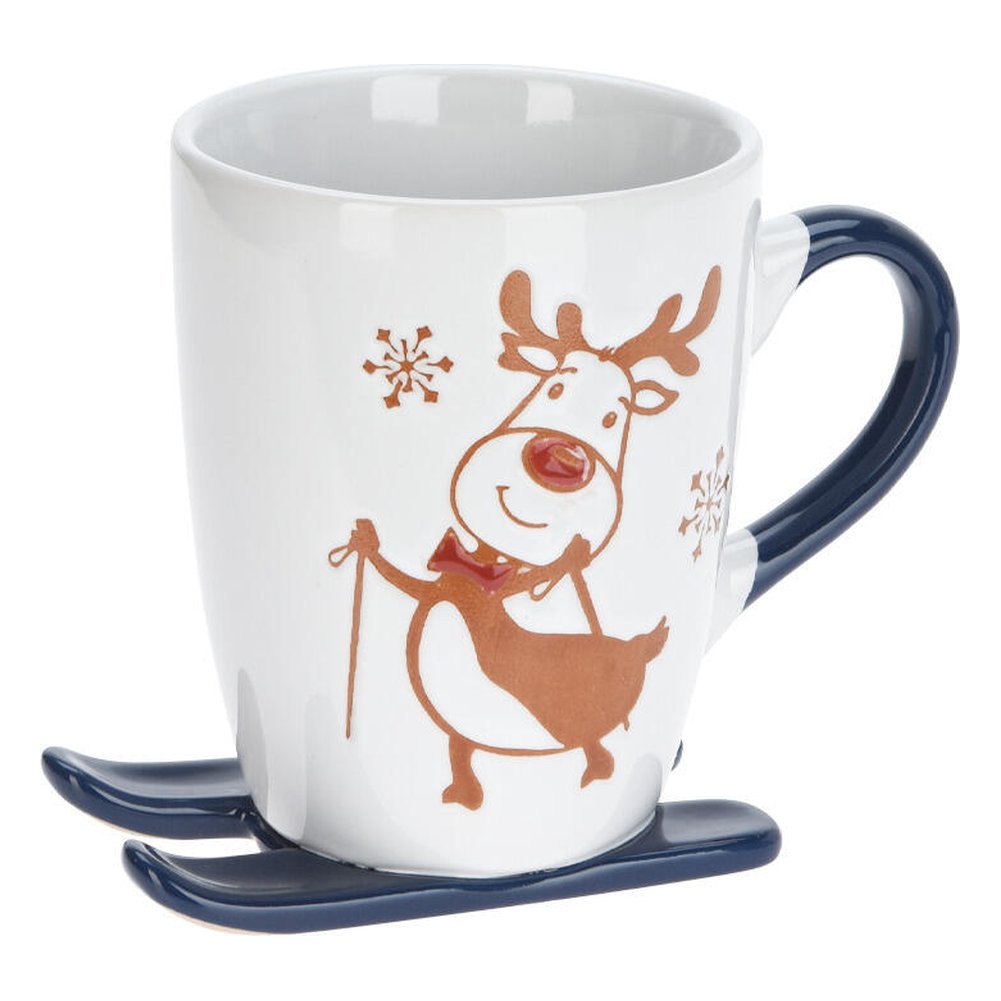 Tazza mug natalizia in ceramica con sci 330 ml – 1 pezzo, soggetto assortito 3