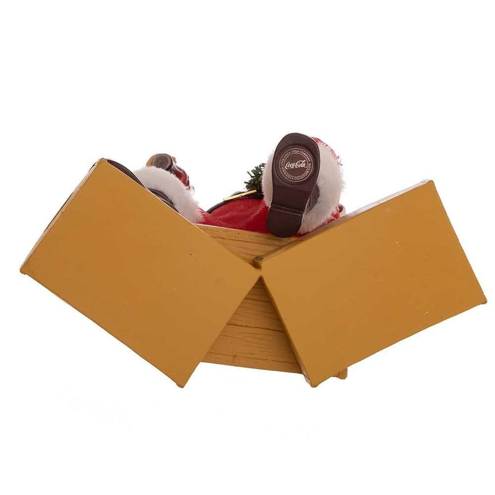 Figura da collezione Babbo Natale seduto sulle casse Coca-Cola 22,9 cm 7