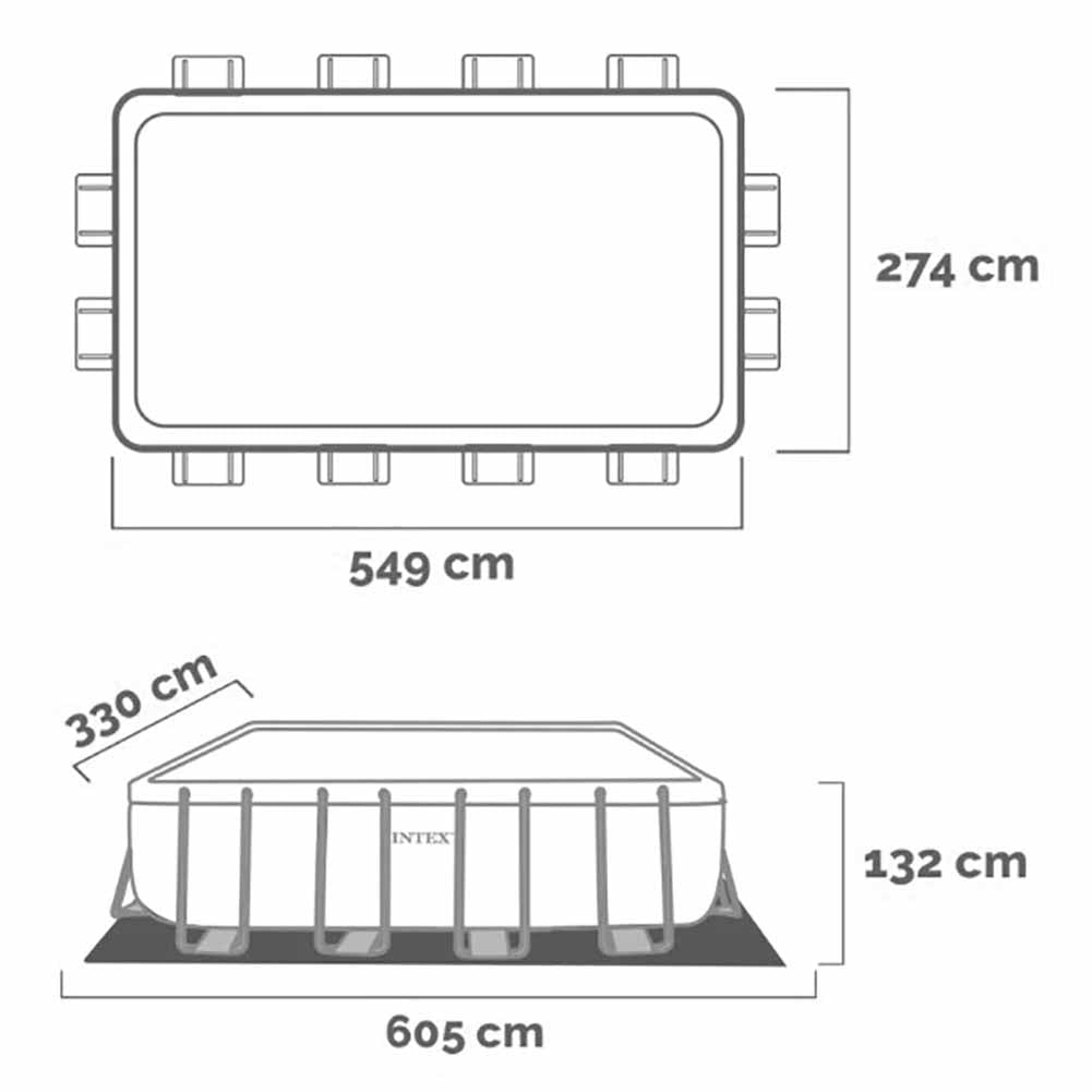 Piscina fuori terra Intex Rettangolare Ultra XTR Frame 549x274x132cm cod. 26356 4