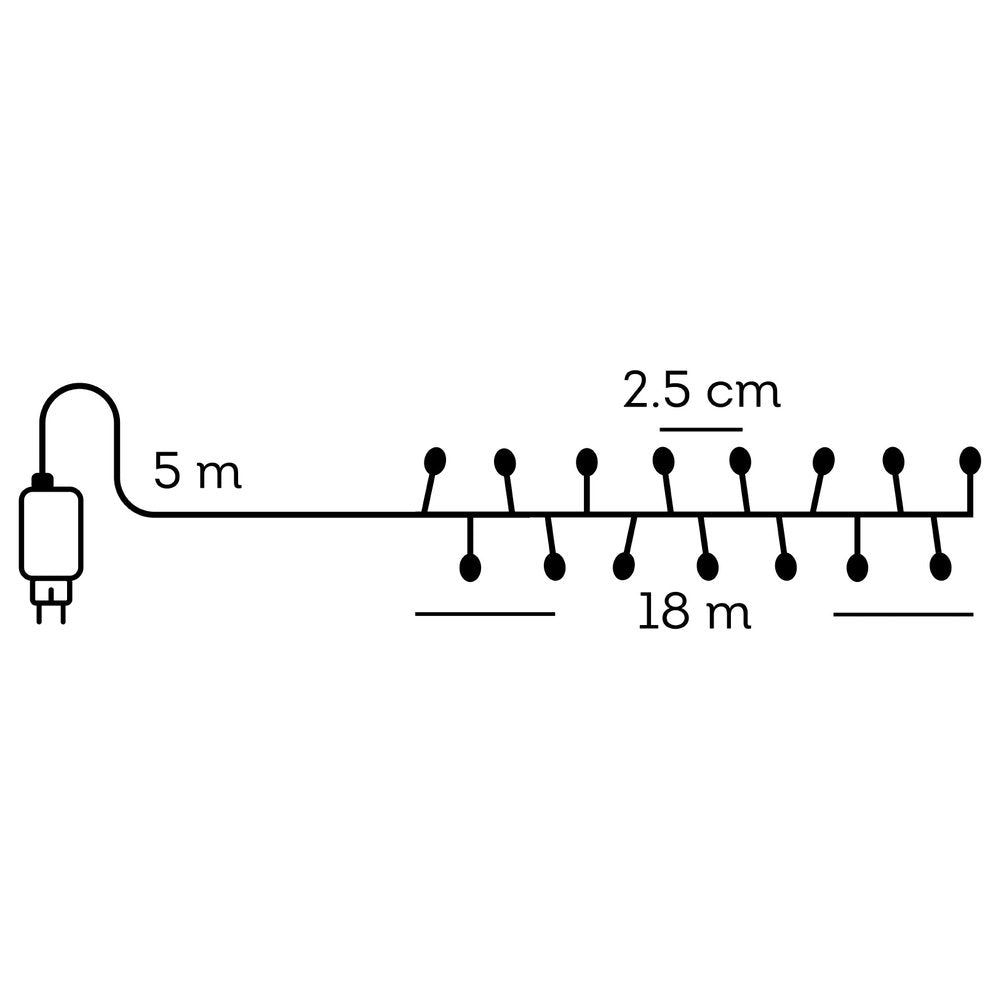 Filo di luci Micro 1440 LED compact classic warm, effetto twinkle 8 funzioni, 18m per esterno 3