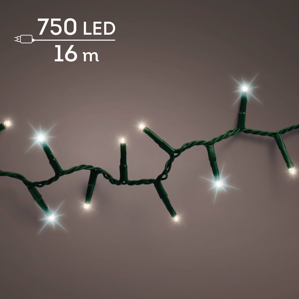 Filo di luci 750 LED compact in rame, effetto flashing, colore verde/bianco caldo-bianco freddo, 16 m 6
