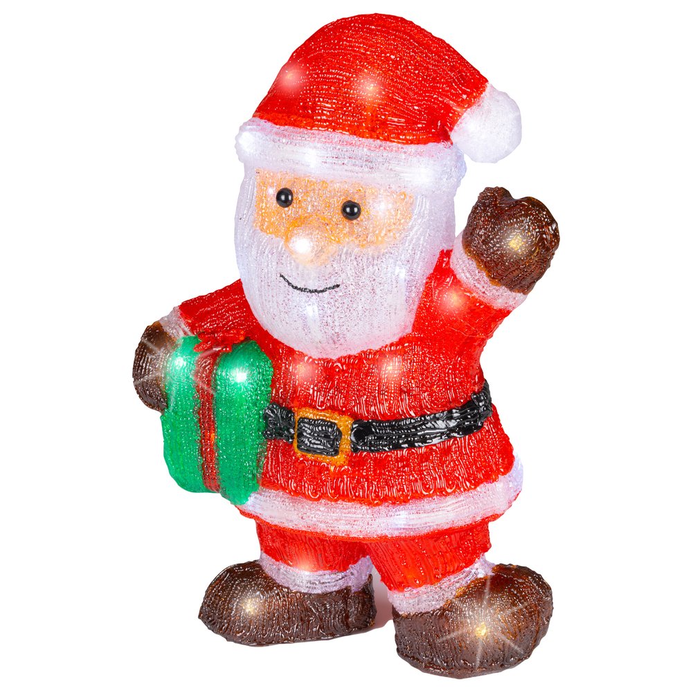 Babbo Natale luminoso con regalo 39cm per esterno 2