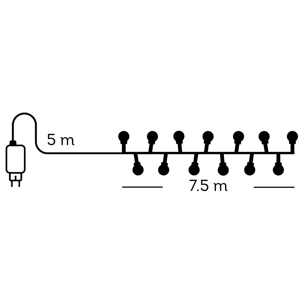 Filo di luci 350 LED ciliegia in rame, effetto twinkle 8 funzioni, cavi trasparente 7,5 m per esterno 3