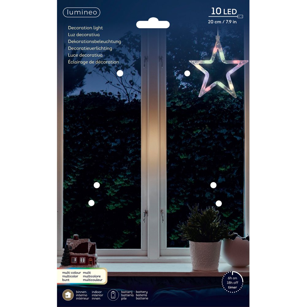 Stella luminosa a batteria per finestra diam.17cm per interno 1