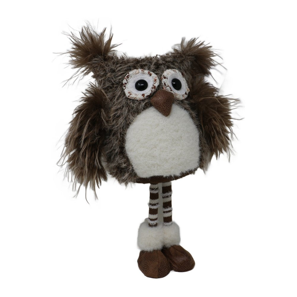 Civetta di Natale marrone e bianca in piedi We Love Christmas 39 cm 1