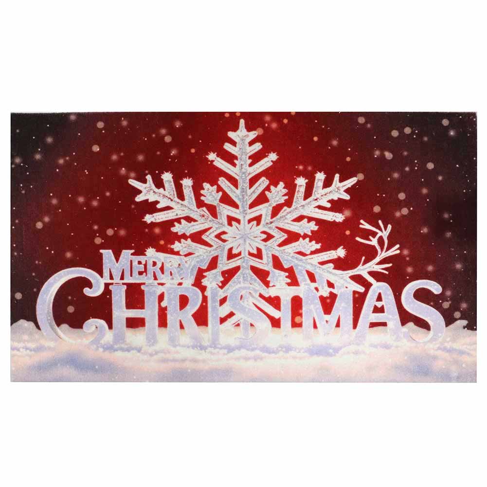 Zerbino Natalizio Merry Christmas con Fiocco di Neve 76x43cm 1