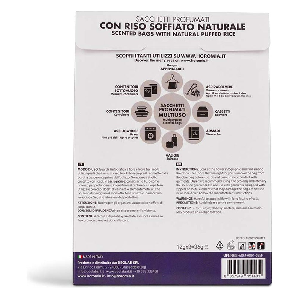 Sacchetti Profumati Multiuso Horomia Aromatic Lavender 3x12 g 3