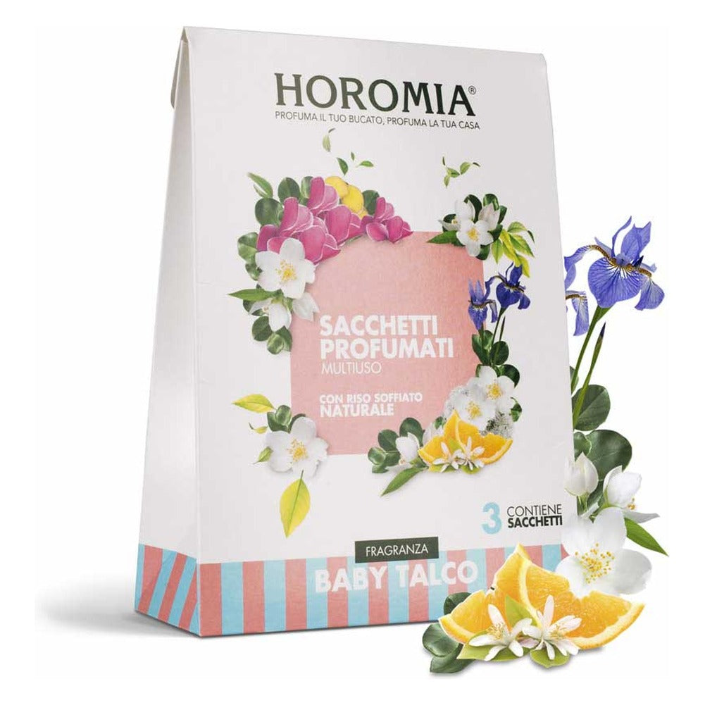 Sacchetti Profumati Multiuso Horomia Baby Talco 3x12 g 1