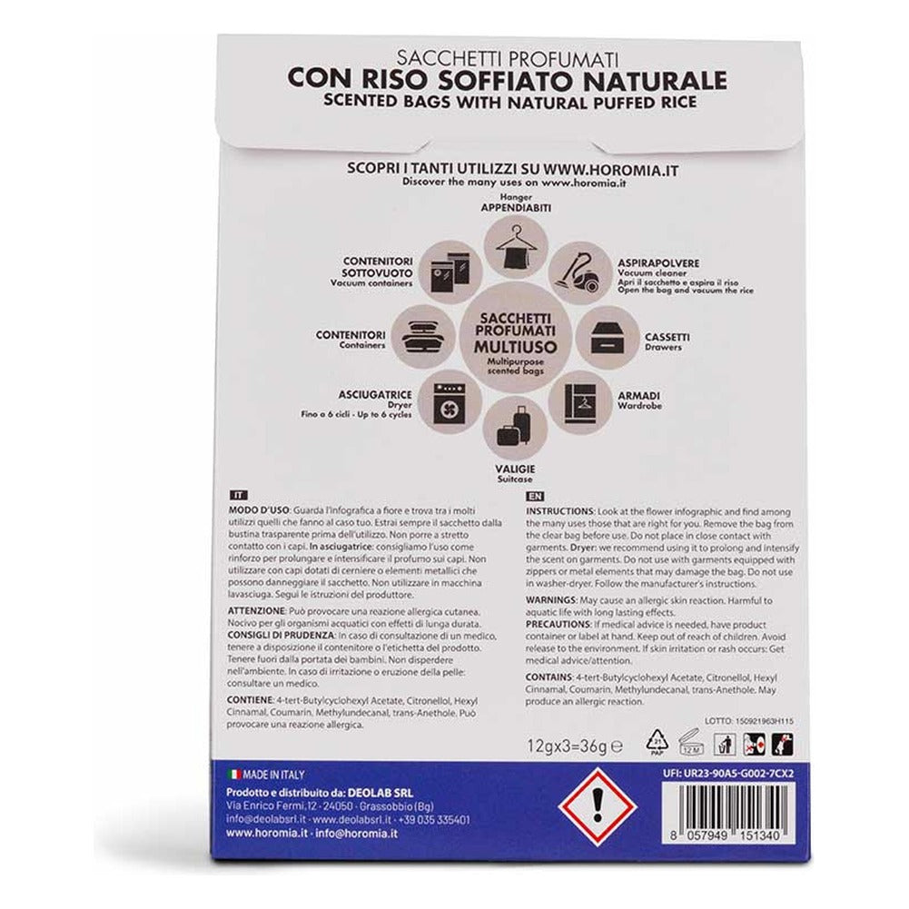 Sacchetti Profumati Multiuso Horomia Blue Fior di Loto 3x12 g 3