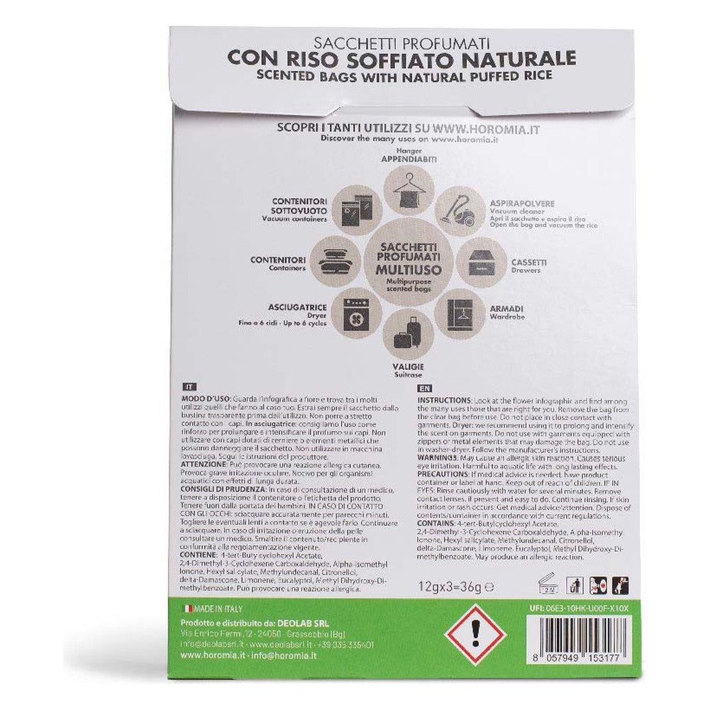 Sacchetti Profumati Multiuso Horomia Fresh Odour Control 3x12 g 3