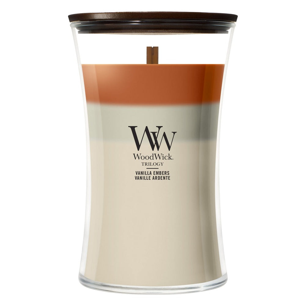 Candela Grande Trilogy WoodWick Vanilla Embers 1