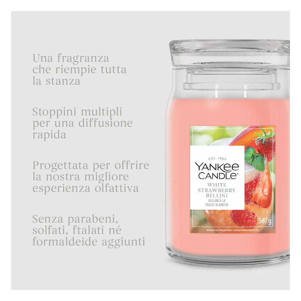 Candela Giara Grande Yankee Candle Signature White Strawberry Bellini 5