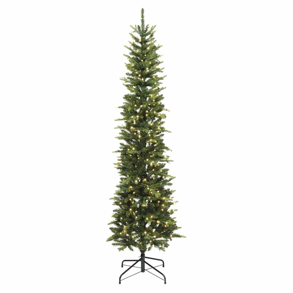 Albero di Natale artificiale illuminato Abete Monviso slim We Love Christmas 240 cm, 450 LED 1