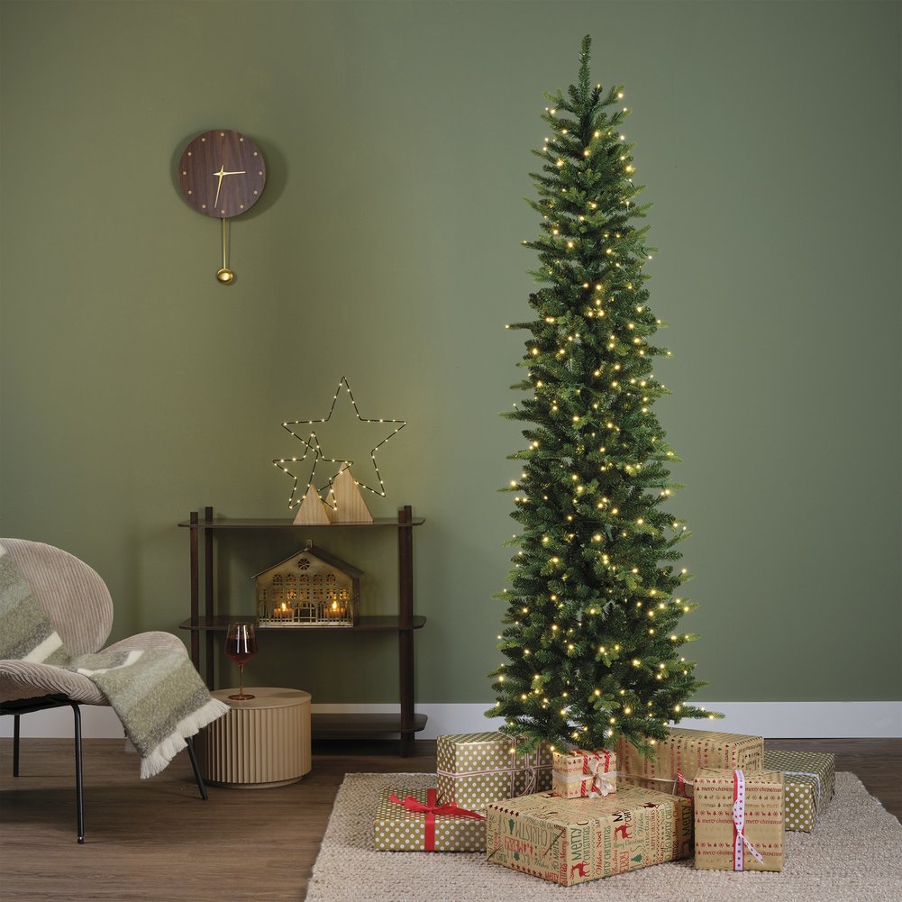 Albero di Natale artificiale illuminato Abete Monviso slim We Love Christmas 240 cm, 450 LED 2