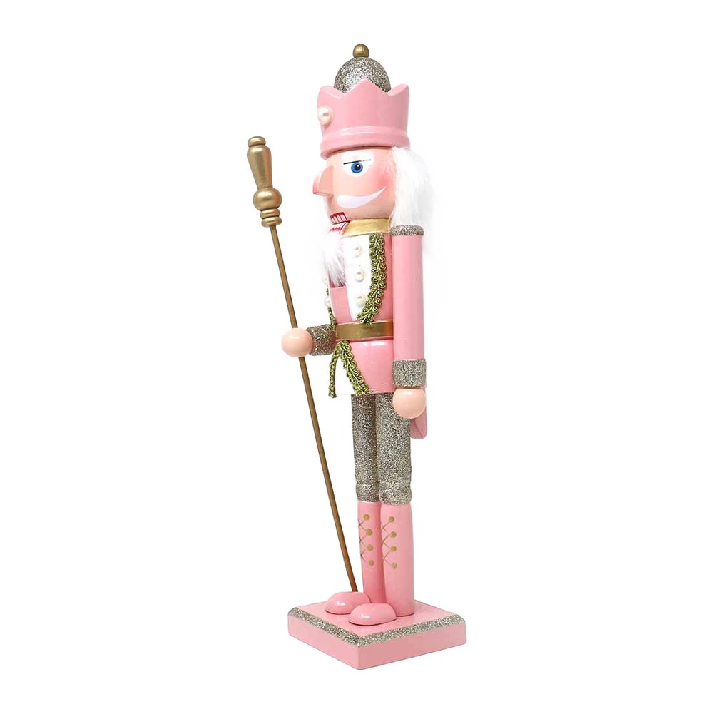 Soldatino schiaccianoci in legno rosa e bianco We Love Christmas 38 cm assortito 3