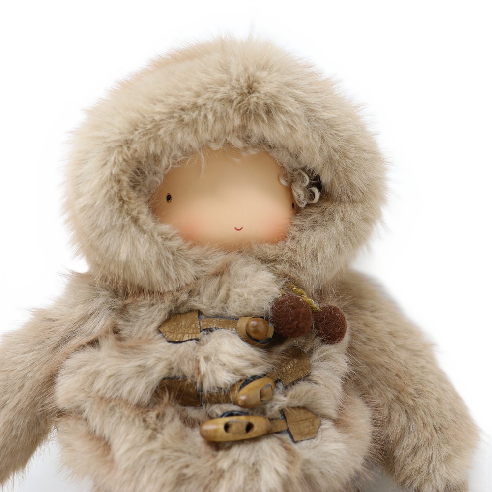 Bambino di Natale gambe molli con giubbotto in pelliccia sintetica We Love Christmas 57 cm 2