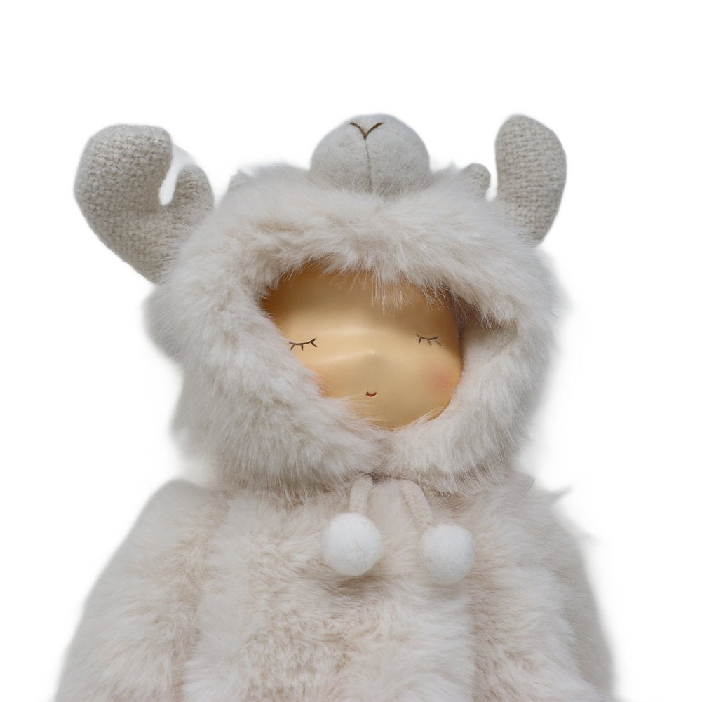 Bimbo di Natale con tutina da renna bianca e orsetto We Love Christmas 42 cm 2