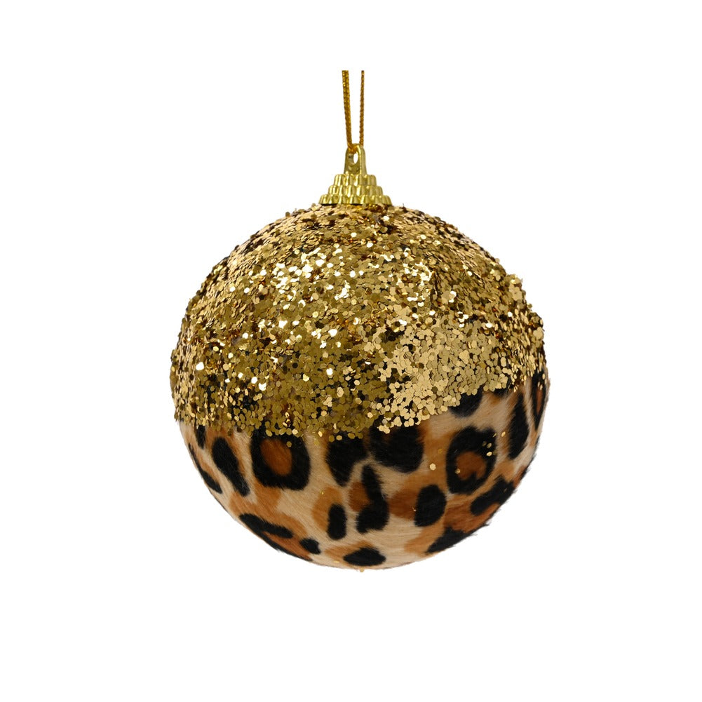 Pallina decorativa in foam martellata con paillettes 8cm 1