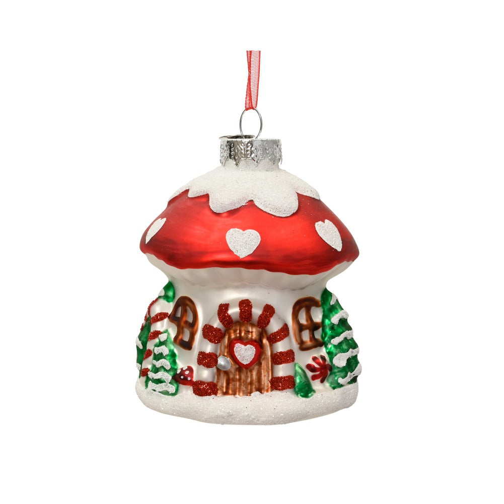 Formina in vetro casetta a fungo, 8,7cm 1