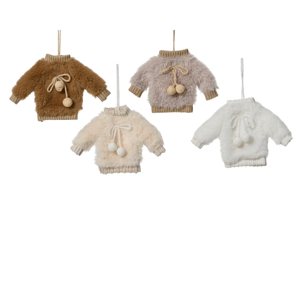 Decorazione a forma di gruccia con maglione 20cm in poliestere, 4 varianti assortite, 1pezzo 1
