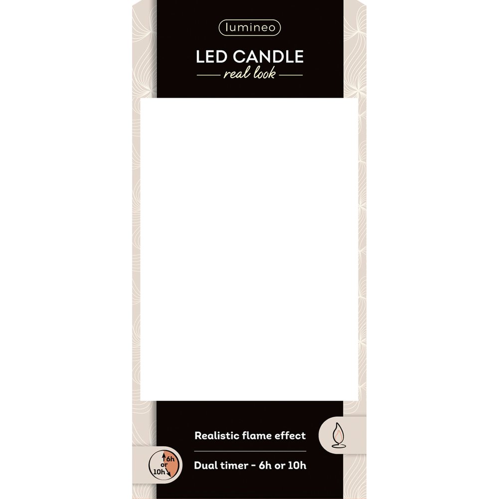 Candela LED cilindrica crema, effetto fiamma, D.7,5xH.20cm - Lumineo 3