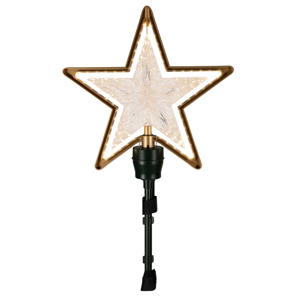 Puntale luminoso oro per albero di natale 58 led bianco caldo 54,5cm per interno 2