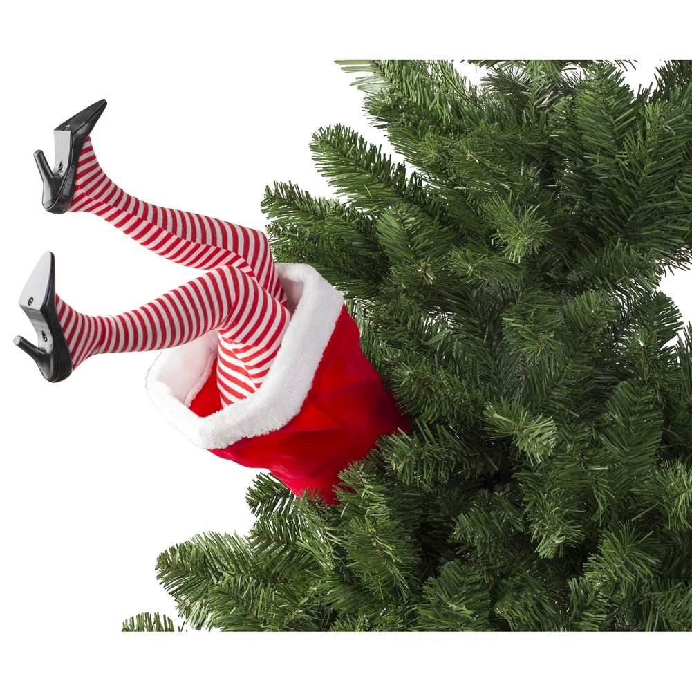 Gambe di Babbo Natale con movimento, decorazione da appendere 49cm 2