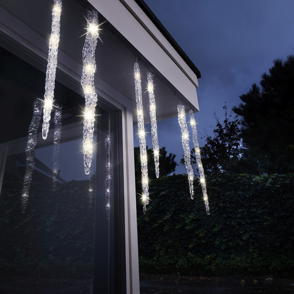 Tenda luminosa a stalattiti 60 LED bianco caldo effetto flash 360cm 3