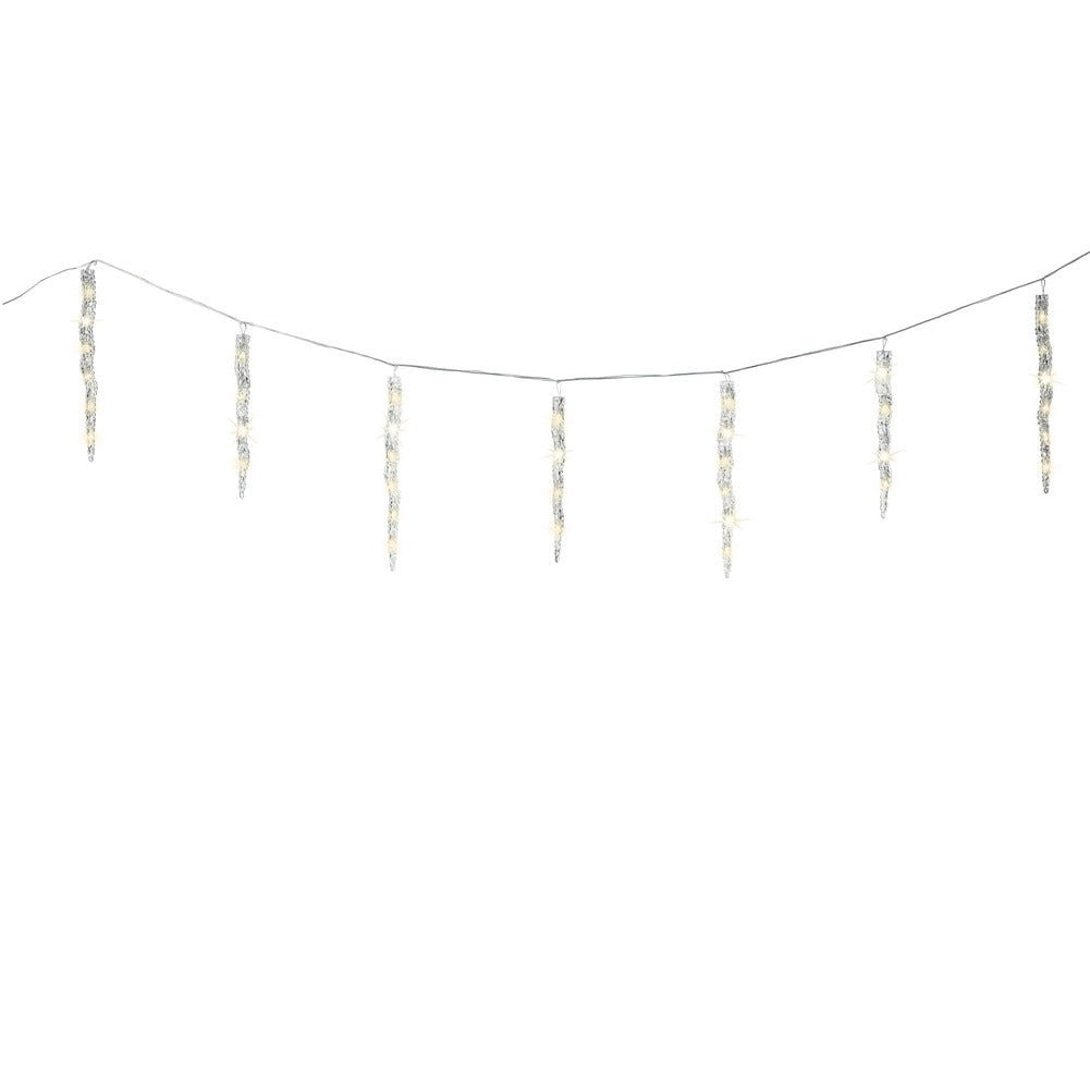 Tenda luminosa a stalattiti 60 LED bianco caldo effetto flash 360cm 4