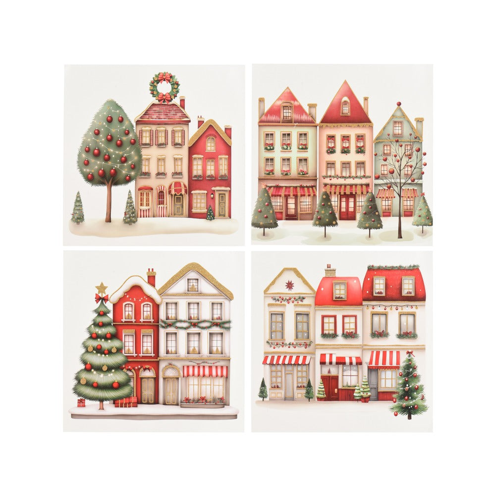 Vetrofania casette glitterate 4 soggetti 28x28cm 1pezzo 2