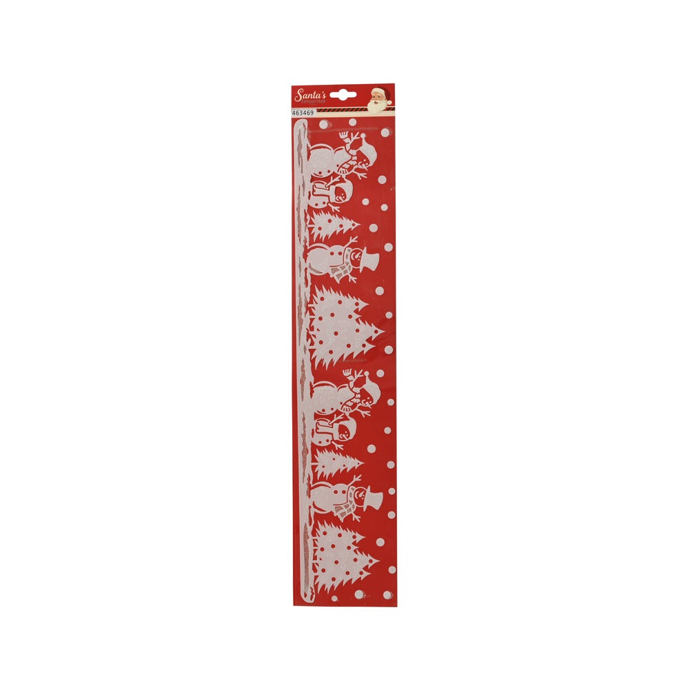 Vetrofania pupazzi di neve e alberi innevati 58,5cm 2