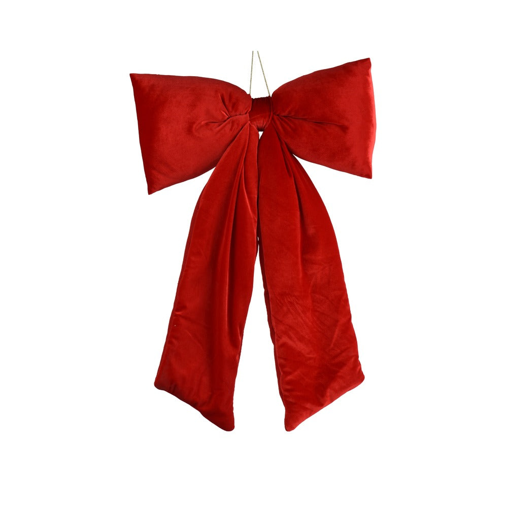 Fiocco decorativo in velluto, rosso, 80cm 1