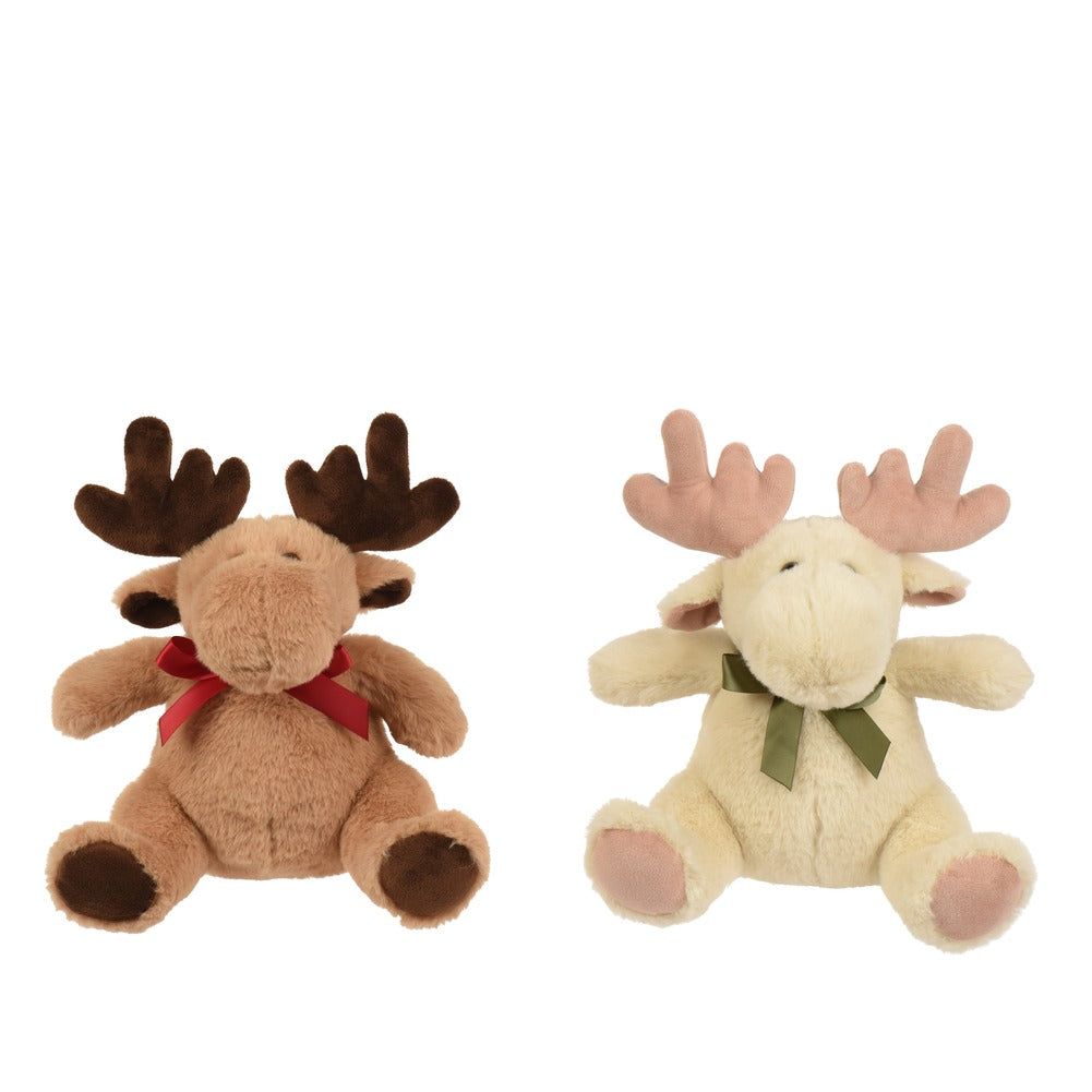 Renna peluche con sciarpa 2 varianti assortite 22cm 1pezzo 1