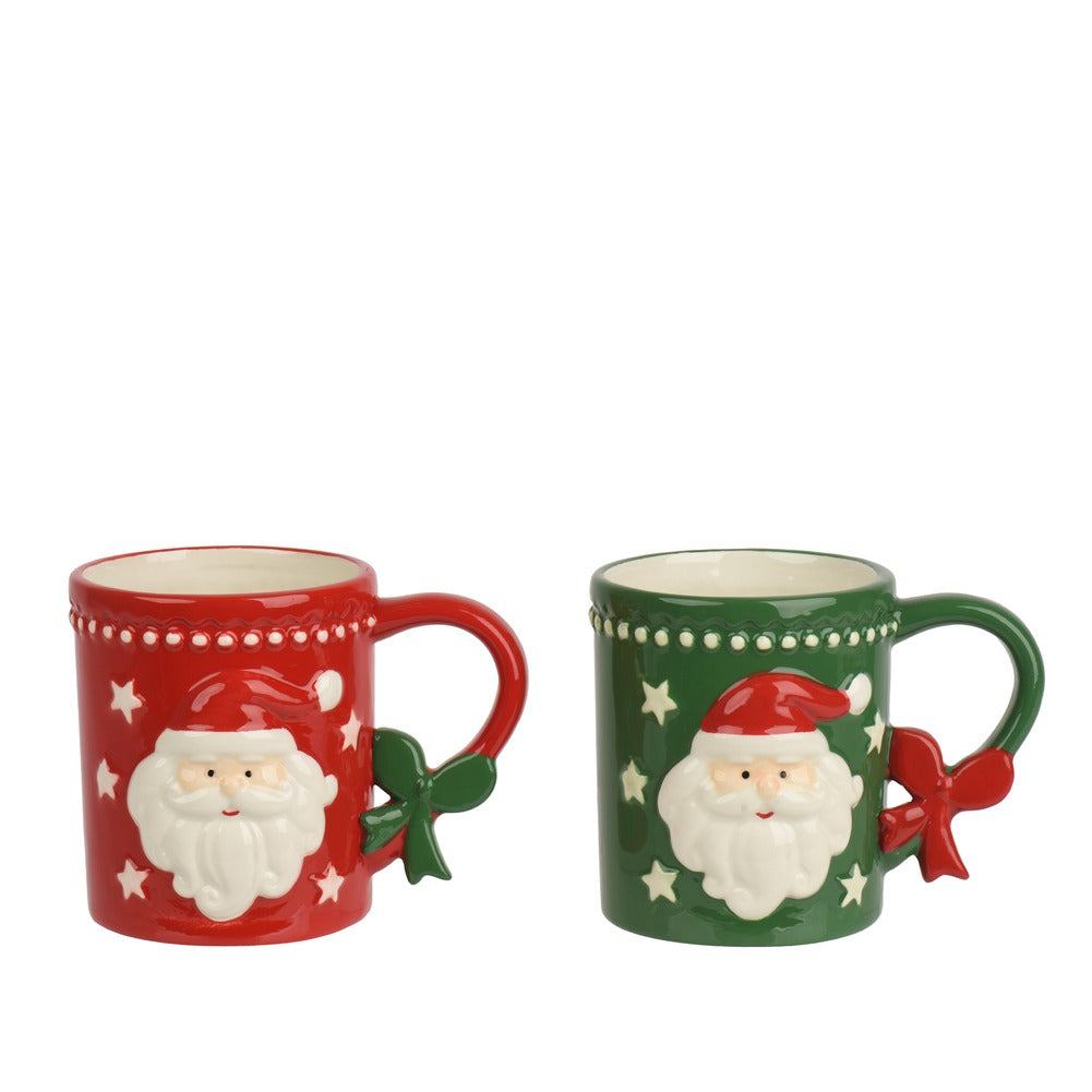 Mug in ceramica Babbo Natale bicolore 10cm 1