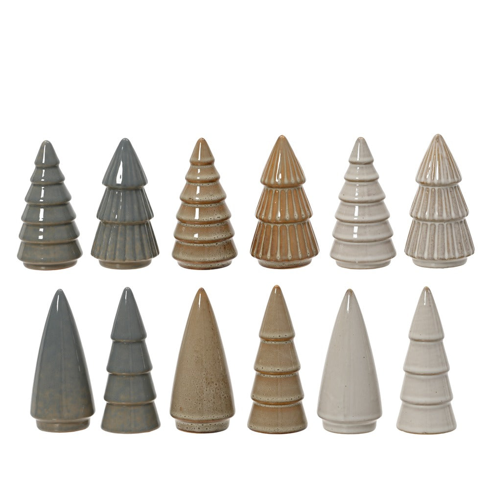 Albero decorativo in porcellana con smalto reattivo 10cm 12 varianti assortite 1pezzo 1
