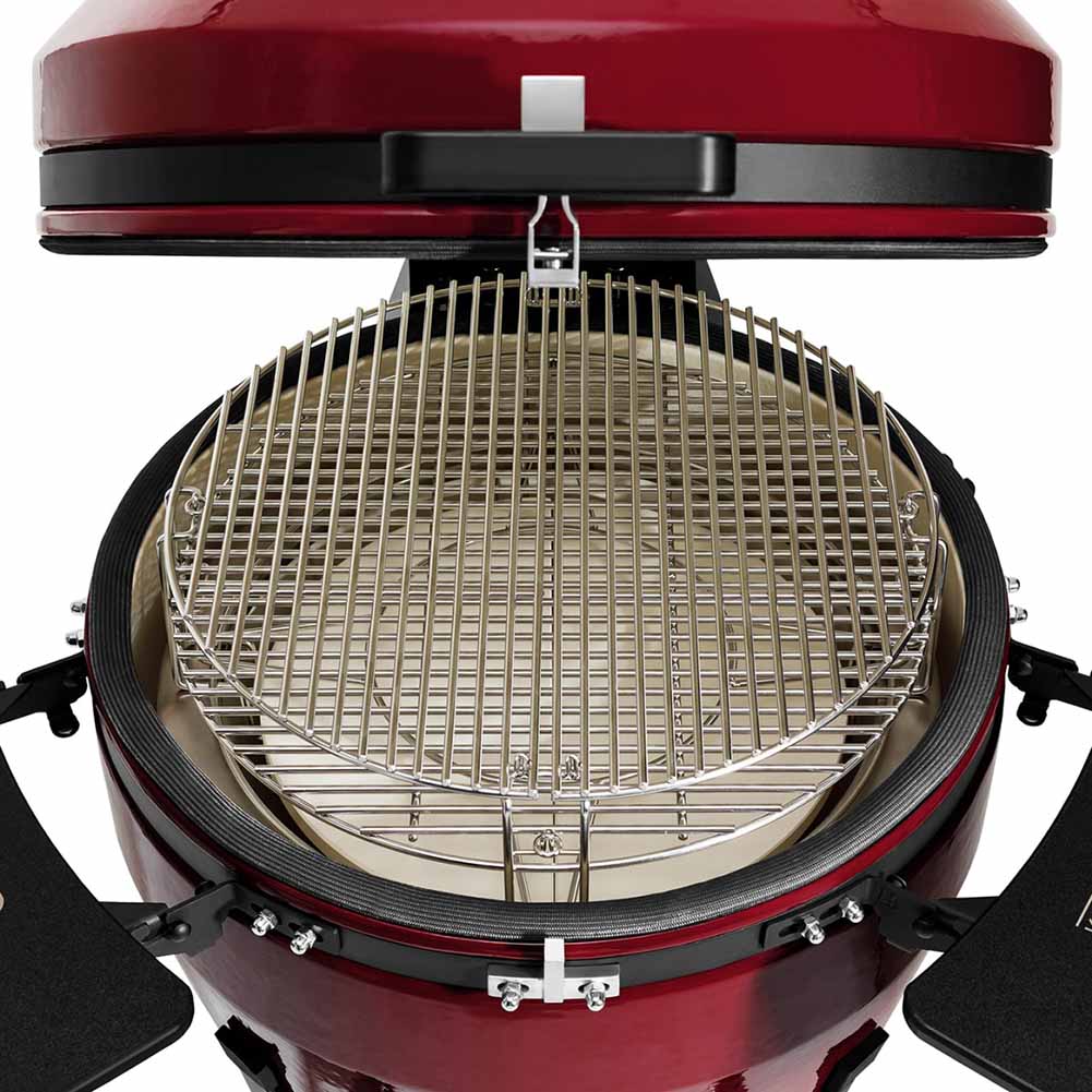 Kamado Bono EVO Grande Royal Red Barbecue kamado in ceramica 64 cm ad alta capacità 9