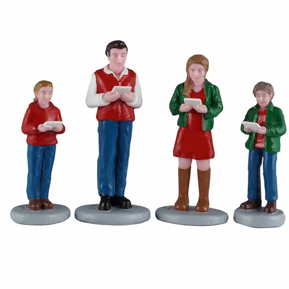 Caroling Family Set Of 4 Caddington Village Lemax Cod 62614 1